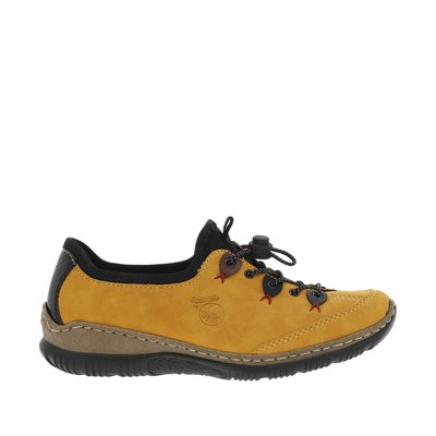 Baskets basses kaki à semelle légèrement compensée et cordon de serrage au niveau des lacets RIEKER