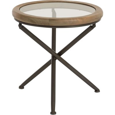Table d'appoint métal, verre, ronde, Bonython JOLIPA