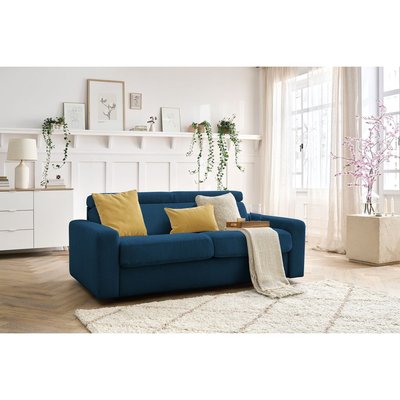 Canapé droit convertible 3 places en velours côtelé couchage 140x190 cm, MONACO BOBOCHIC