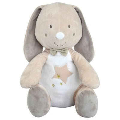 Grande peluche range pyjama lapin beige SUCRE D'ORGE
