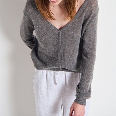 Cardigan corto, maniche lunghe, scollo a V, DUMY AMERICAN VINTAGE