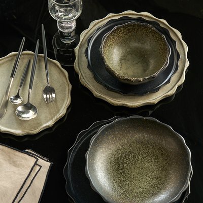 4er-Set Dessertteller Arigato, glasiertes Steingut AM.PM