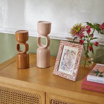Sculpturale kandelaar van keramiek, hoogte 31 cm, FOMEA LA REDOUTE INTERIEURS