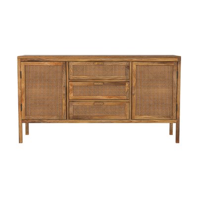 Buffet en cannage 2 portes 3 tiroirs - TIKI RENDEZ-VOUS DÉCO