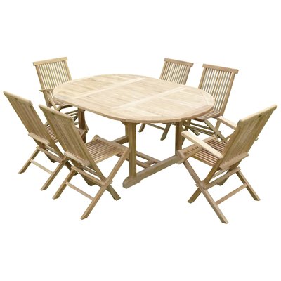 Ensemble de jardin en teck premium SAWAH 4 chaises 2 fauteuils JENAE TECK'LINE