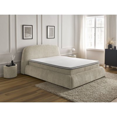 Ensemble lit, matelas, 2 chevets revêtement tissu texturé recyclé, MALON BOBOCHIC
