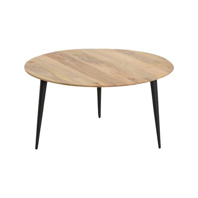 Table basse ronde en bois de manguier et métal  AIMÉE MADE IN MEUBLES 