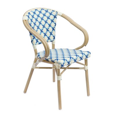 Chaise de terrasse bistrot parisien en aluminium et rotin synthétique, MADELEINE OVIALA