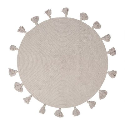 Tapis Rond Pompons  Coton D90 DECORATIE