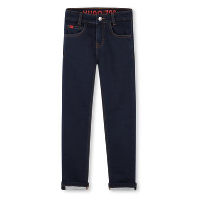 Pantalon denim à cinq pcohes avec sigle au dos HUGO KIDSWEAR