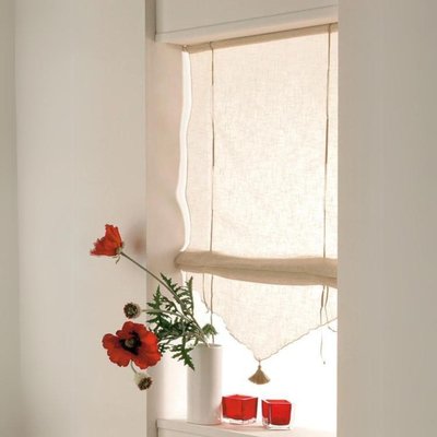 Store Relevable Beige avec Pompon LINDER