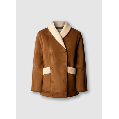 Manteau bi-matière en suédé et sherpa PEPE JEANS