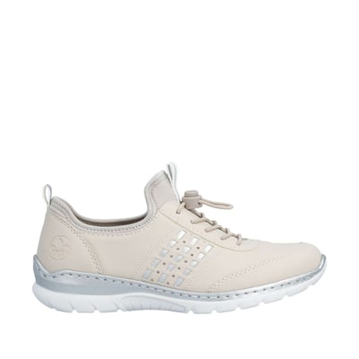 Sneakers écrues avec un talon plat et une fermeture slip-on RIEKER