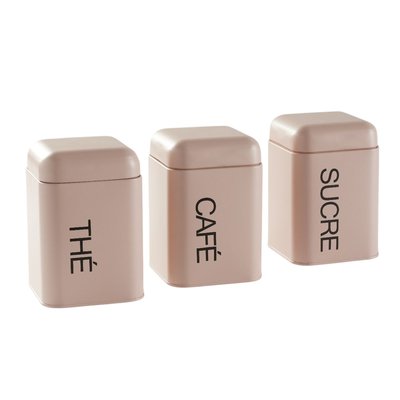 Lot de 3 boîtes de rangement métal KITCHEN UTILITY