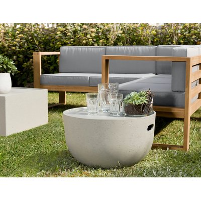 Table basse de jardin ronde en béton avec rangement intérieur 58cm SUMMER PIER IMPORT