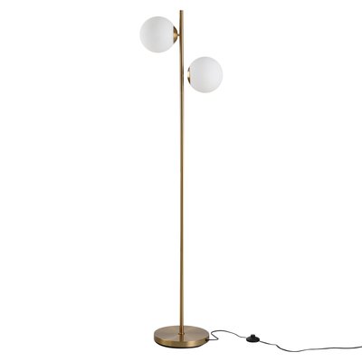 Lampadaire en métal 2 abat-jours HOMCOM