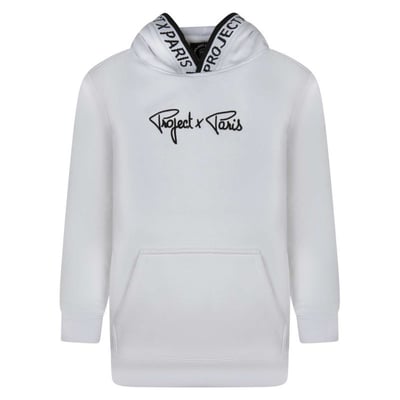 Sweat à capuche beige uni à coupe droite avec une grande poche PROJECT X