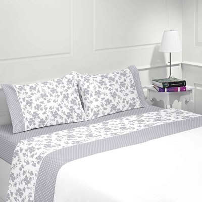Parure housse de couette coton flanelle 57 fils imprimé MARGARIDA LINANDELLE