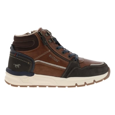 Baskets running grises à talon plat avec un zip et des lacets ronds MUSTANG