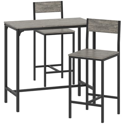 Ensemble de table de bar Métal Gris foncé HOMCOM