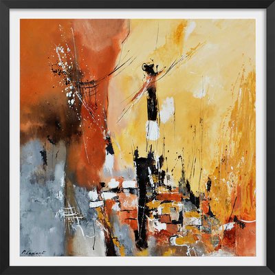 Affiche abstraite terre d' ocre et de sienne HEXOA