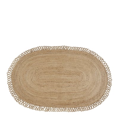Tapis ourlé jute naturelle 250x141 BLANC D’IVOIRE