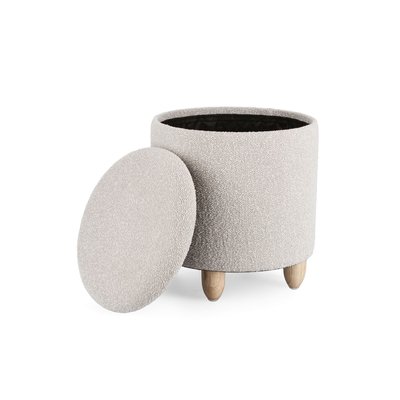 Tabouret pouf avec rangement en tissu bouclé D36 - ZACK HELLIN, DEPUIS 1862
