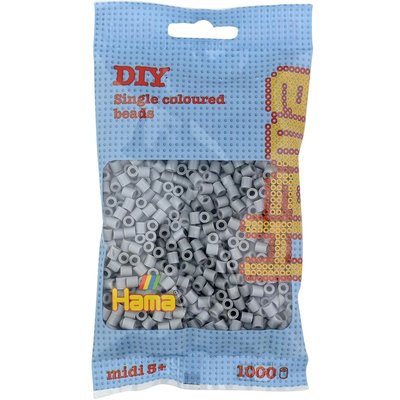 Sachet 1000 perles plastique Midi gris HAMA