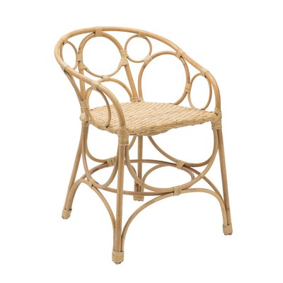 Fauteuil de table en rotin GINGKO BULLES KOK