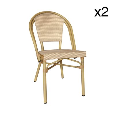 Lot de 2 chaises d'extérieur avec structure aluminium, AMALFI NOW'S HOME