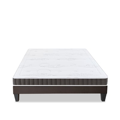 Ensemble Intuition 90x190 cm Matelas Mousse + Sommier Bois OLYMPE LITERIE