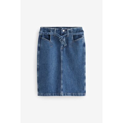 Jupe mi-longue surpiquée avec ceinture poche NEXT