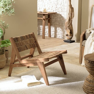 Fauteuil détente en teck recyclé et chanvre tressé SWING PIER IMPORT