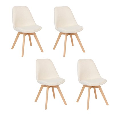 Lot de 4 chaises design scandinave en bouclette ATMOSPHERA
