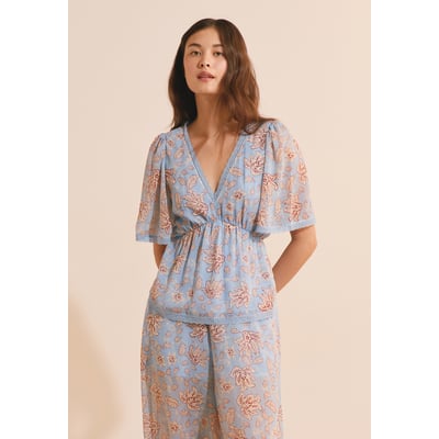 Blouse col v à motifs ROMAN IMP ETAM