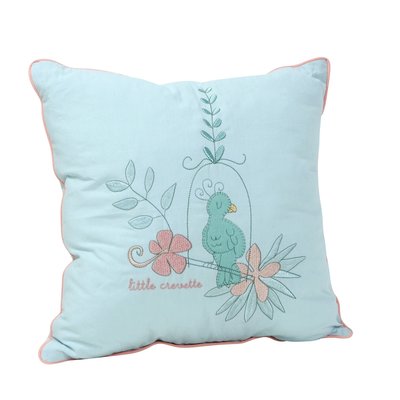 Coussin brodé coton bio PARADIS LITTLE CREVETTE