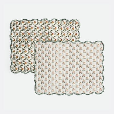 Lot de 2 sets de table réversibles, en coton, SIVALI LA REDOUTE INTERIEURS