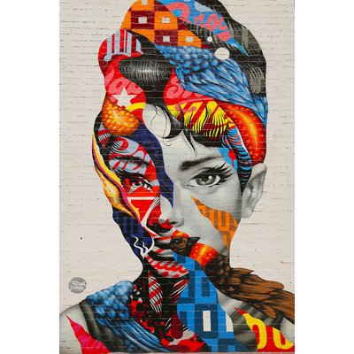 Tableau street art visage femme speechless HEXOA