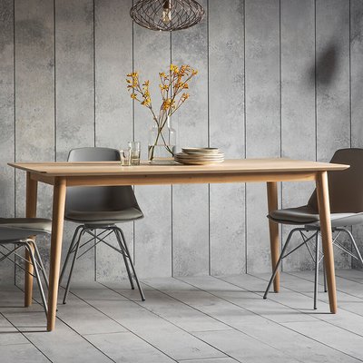 Dhule Herringbone Oak Dining Table (Seats 6) SO'HOME