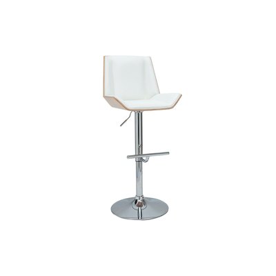 Tabouret de bar design blanc et bois clair MELKIOR MILIBOO