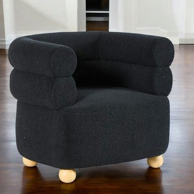 Fauteuil cabriolet design tissu bouclé bleu IENA PIER IMPORT