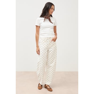 Jeans barrel taille haute bas resserré BONOBO