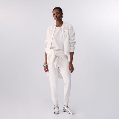 Sweat-shirt zippé et broderies bijoux LIU JO