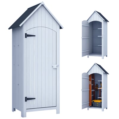 Abri de jardin Bois de sapin Gris OUTSUNNY