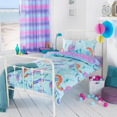 Mermaid Kids Cotton Mix Duvet Cover and Pillowcase Set LITTLE FURN