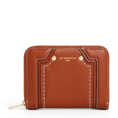 Porte cartes zippé Ella en cuir grainé LE TANNEUR