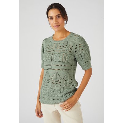 Pull maille ajourée effet crochet DAMART