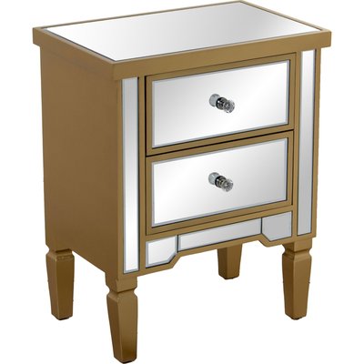 Table de chevet bois, miroir et rangement RECOLLECTION