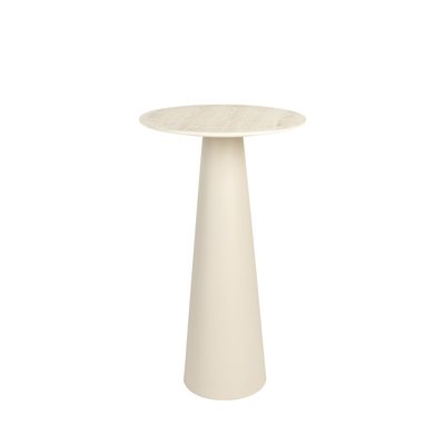 Table d'appoint ronde effet travertin ø40cm H70cm- JOYA DRAWER