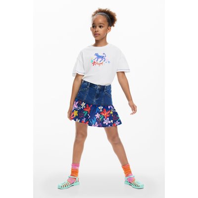 Jupe en denim à volants DESIGUAL